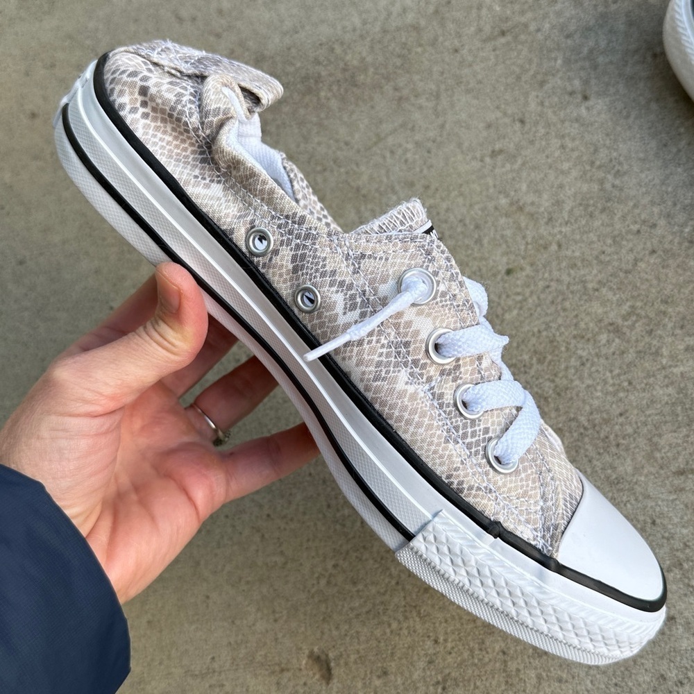 CONVERSE Shoreline Low 'Snake Print' Slip-on Sneakers Size 7 - Picture 6 of 11